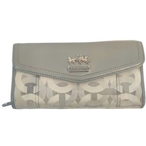 Gray Coach Foldover Wallet